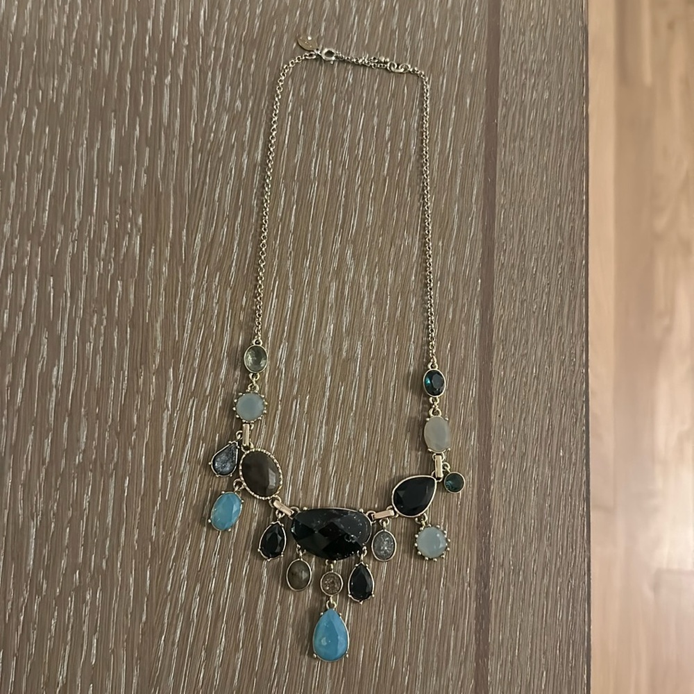 Blue Loft statement necklace, good condition, short to medium length adjustable